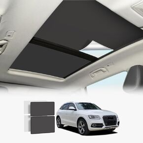 LAST CALL Foldable Sunroof Sun Shade Compatible for Audi Q5 Accesories, Adsorption Insulation Roof Sunshade for Q5 Accessories Heat and UV Reflective Sunroof Shade (Black)
