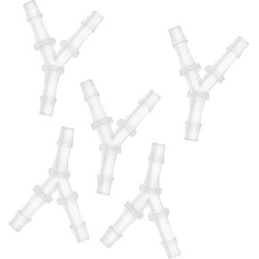 Automotive Vacuum Tubing Connector, 3/16" Car Y Shaped 3 Way Vacuum Line Fittings Plastic Translucent, 5 Pcs Automotive Parts
