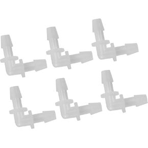 6 Pcs Automotive Vacuum Tubing Connector - Car 90 Degree 5/16" l Shaped Vacuum Tubing Connector Assortment 2 Way Vacuum Line Fittings - Plastic Transparent Auto Replacement Parts