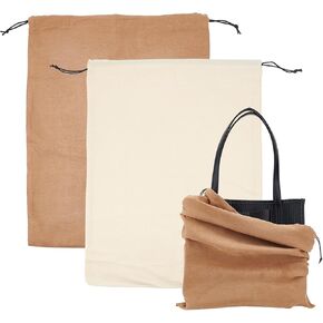 2 Pack 16 x 20 Inches Cotton Breathable Dust-Proof Storage Pouch Bags, Dust Cover Storage Bag for Handbags, Travel Organizers for Handbags Purses Shoes