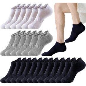 20 Pairs Athletic Ankle Socks for Men Breathable Low Cut Running Socks Cushioned Moisture Wicking for Sport Traveling