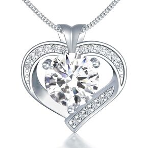 GRA-Certified 1-3 Carat Moissanite Heart Pendant Necklace for Wife or Girlfriend, Romantic Gift Necklace Perfect for Women on Anniversaries, Birthdays, and Valentine's Day