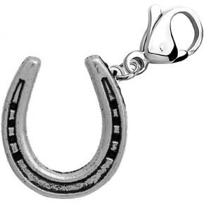 Sexy Sparkles Horse shoe Horseshoe Clip On For Bracelet Charm Pendant for European Charm Jewelry with Lobster Clasp