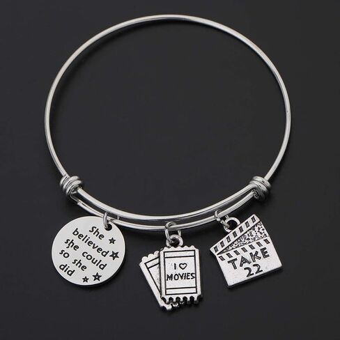 CHOROY Film Charm Bracelet Actress Bracelet Film Director Bracelet Graduation Gift for Film Students She Believe She Could So She Did in Saudi Arabia