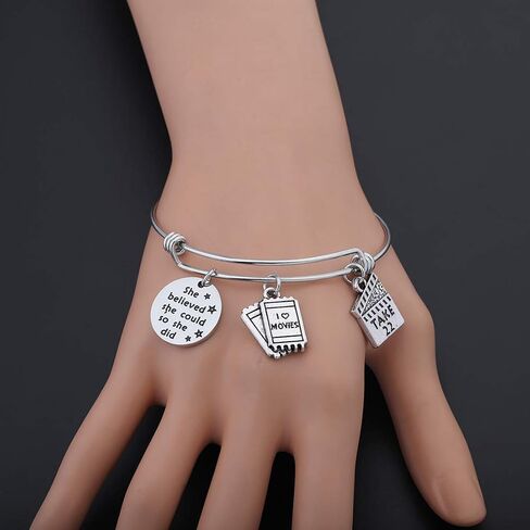 CHOROY Film Charm Bracelet Actress Bracelet Film Director Bracelet Graduation Gift for Film Students She Believe She Could So She Did in Saudi Arabia