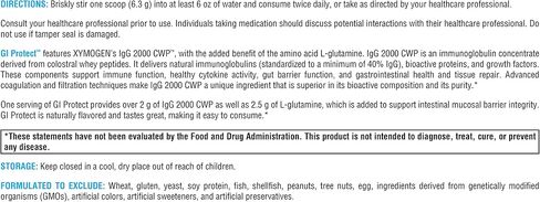 XYMOGEN GI Protect - IgG Immunoglobulin L-Glutamine Powder Supplement - Supports GI Lining + Gut Health, Cytokine Balance, Immune Health + Tissue Repair, Sugar & Stevia Free - Cherry Flavor (6.67 oz) in Saudi Arabia
