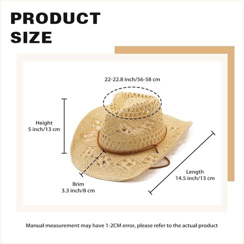 قبعات رعاة البقر الغربية للنساء للنساء قبعة رعاة البقر اللامعة لقبعة العطلات قبعة شاطئ الشاطئ مع حافة واسعة in Kuwait