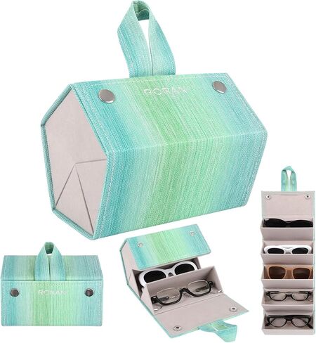 Sunglasses Organizer, Portable Eyeglasses Holder Glasses Storage Box for Women Men, Folding Case Hard Shell, Gradient Design in Saudi Arabia