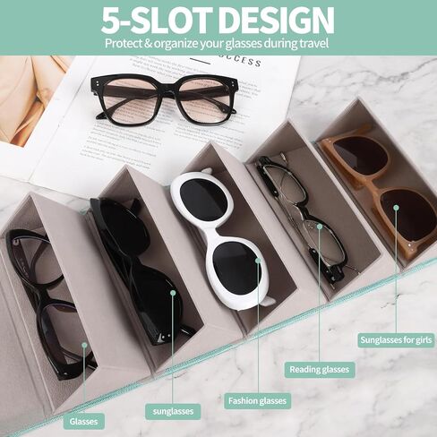 Sunglasses Organizer, Portable Eyeglasses Holder Glasses Storage Box for Women Men, Folding Case Hard Shell, Gradient Design in Saudi Arabia