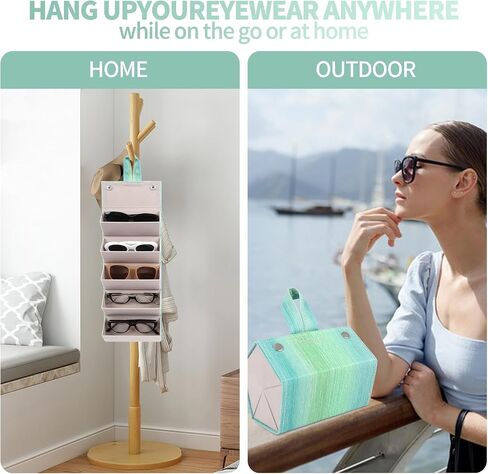 Sunglasses Organizer, Portable Eyeglasses Holder Glasses Storage Box for Women Men, Folding Case Hard Shell, Gradient Design in Saudi Arabia