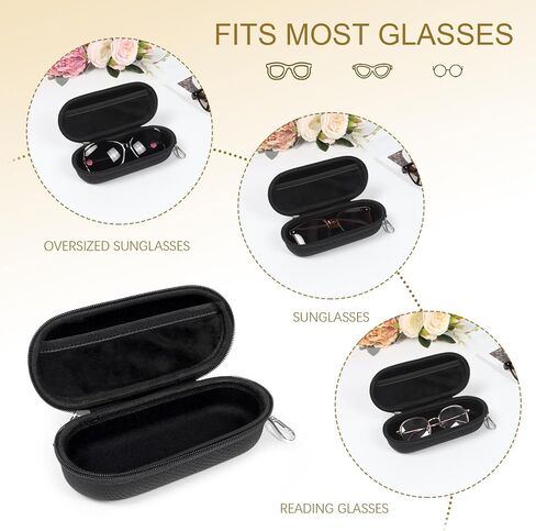Bukere Eyeglasses Case with Clip, Portable Travel Sunglasses Glasses with Zipper for Women Men in Saudi Arabia