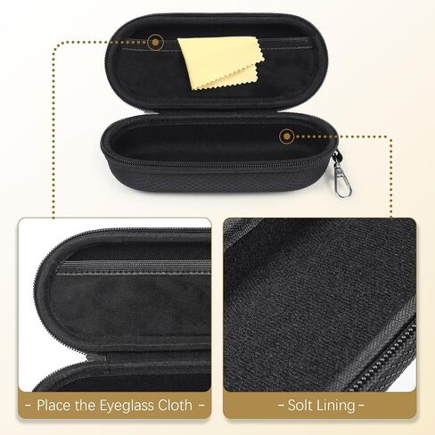 Bukere Eyeglasses Case with Clip, Portable Travel Sunglasses Glasses with Zipper for Women Men in Saudi Arabia
