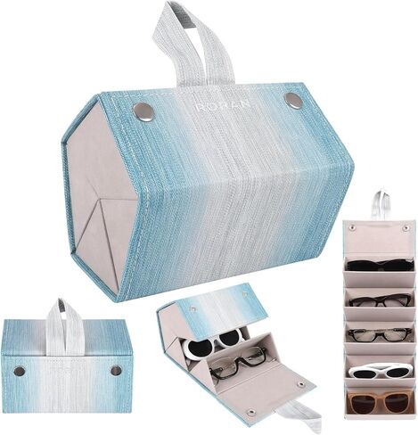 Sunglasses Organizer, Portable Eyeglasses Holder Glasses Storage Box for Women Men, Folding Case Hard Shell, Gradient Design in Saudi Arabia