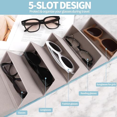 Sunglasses Organizer, Portable Eyeglasses Holder Glasses Storage Box for Women Men, Folding Case Hard Shell, Gradient Design in Saudi Arabia