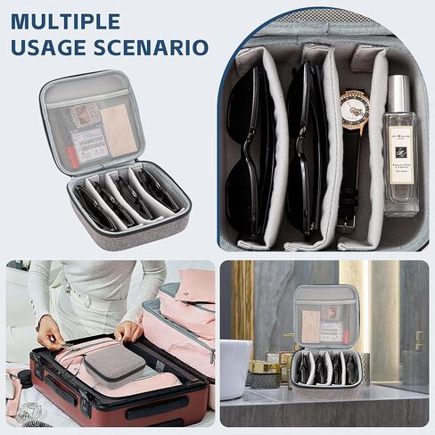 Travel Sunglasses Organizer Case Eyeglasses Organizer Sunglasses Storage Organizer Adjustable Slot for Sunglasses in Kuwait