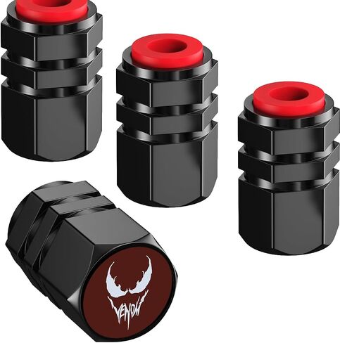 4 Pack Black Tire Valve Stem Cap Cover for Spider-Man Belt O-Ring Seal Corrosion Resistant.Tire Valve Stem Air Cap in Saudi Arabia