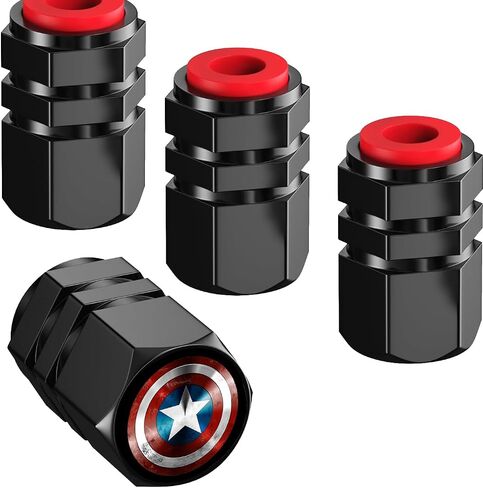 4 Pack Black Tire Valve Stem Cap Cover for Spider-Man Belt O-Ring Seal Corrosion Resistant.Tire Valve Stem Air Cap in Saudi Arabia
