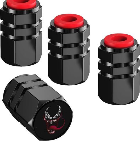 4 Pack Black Tire Valve Stem Cap Cover for Spider-Man Belt O-Ring Seal Corrosion Resistant.Tire Valve Stem Air Cap in Saudi Arabia