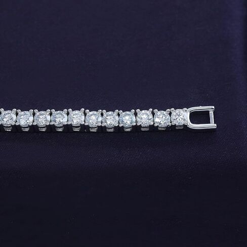 سوار تنس مويسانيت 18 كيلو بايت للنساء | 3.3 ملم عرض جولة Moissanite الماس أساور الكفة القابلة للتكديس | الأساور الذهبية لها (5.10 CTTW إلى 5.90 CTTW) in Saudi Arabia