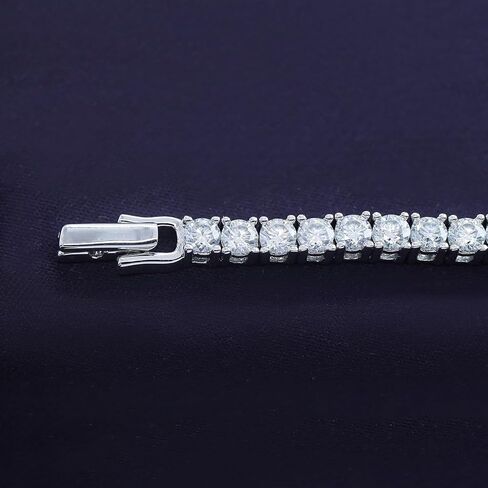 سوار تنس مويسانيت 18 كيلو بايت للنساء | 3.3 ملم عرض جولة Moissanite الماس أساور الكفة القابلة للتكديس | الأساور الذهبية لها (5.10 CTTW إلى 5.90 CTTW) in Saudi Arabia