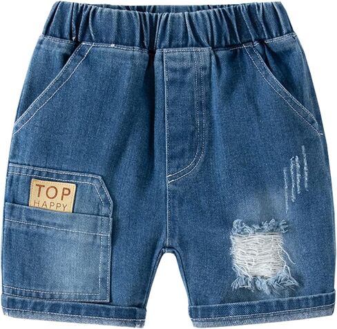 Toddler Baby Boys Denim Shorts Summer Casual Cargo Shorts in Saudi Arabia