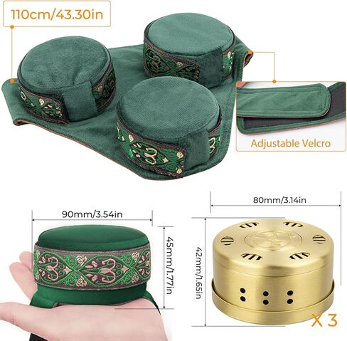 Smokeless Copper Moxa Box, Copper Tank Moxibustion Treatment Tool, Moxibustion Box for Neck Knee Waist Shoulder Back Remove Dampness, Ai Jiu 艾草 艾灸盒 (3 Moxa Case) in Kuwait