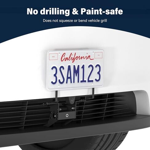 2026 Upgraded Lockable No Drill Front License Plate Holder for Model Y Juniper, License Plate Mount Kit with Anti-Theft Design for Tesla Model Y Juniper Accessories,No Block Bumper Camera Visibility in Saudi Arabia