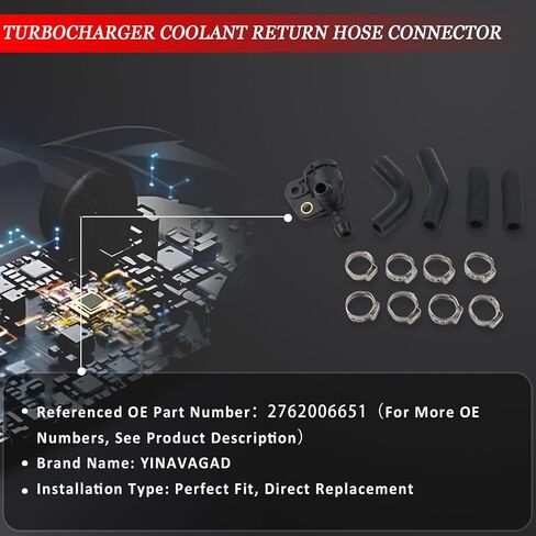 2762006651 Turbocharger Soolant Return Hose Connector for Mercedes Benz CLS400 CLS320 E400 E320 GLE400 ML400 R320 R400 SL400 S320 S350 S400 S500 ، يحل محل A2762006651 in Saudi Arabia