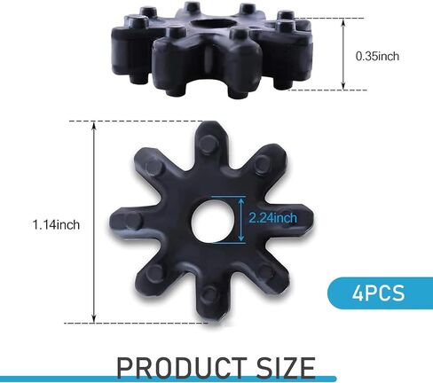 4 PCS Car Flexible Steering Coupling, Exact Match Noise Solver Rubber Steering Column Gear Sleeve, Replace OEM #563152K000FF, Compatible with Hyundai Sonata So8 Kia K5 (Black) in Saudi Arabia