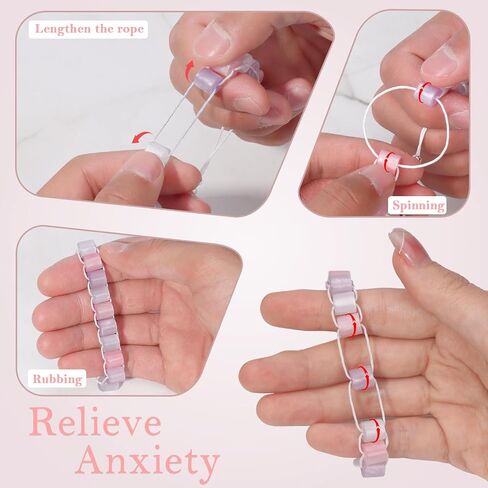 Fidget Anxiety Bracelet Jewelry Pink Purple Adjustable Mood Bracelet Resin Beaded Bracelet Fidget Strand Anxiety Bracelet Spinner Healing Handmade Gift For Women Jewelry Friend Party Birthday in Saudi Arabia