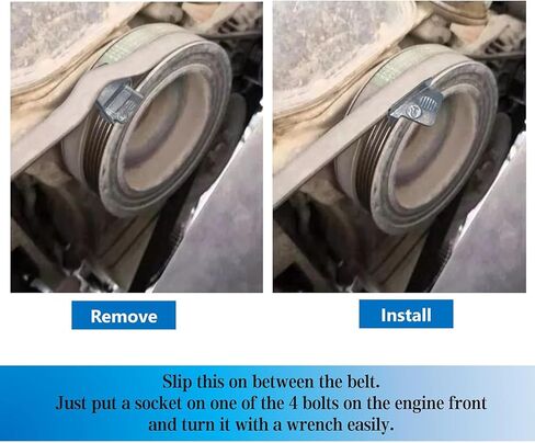 LAJIAOZ Stretch Belt Mate Kit,Metal Belts Remover, Stretch Belt Remover Installer Tool Set for Belts on Car, Truck, Cart, Skid-Steers and Other Automotive Tools(Metal) in Kuwait