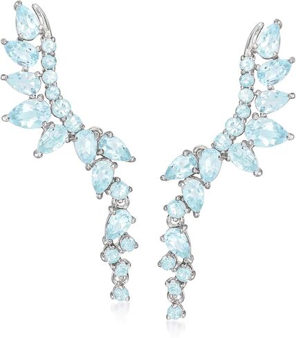Ross-Simons Gemstone Ear Climber Earrings in Sterling Silver in Saudi Arabia