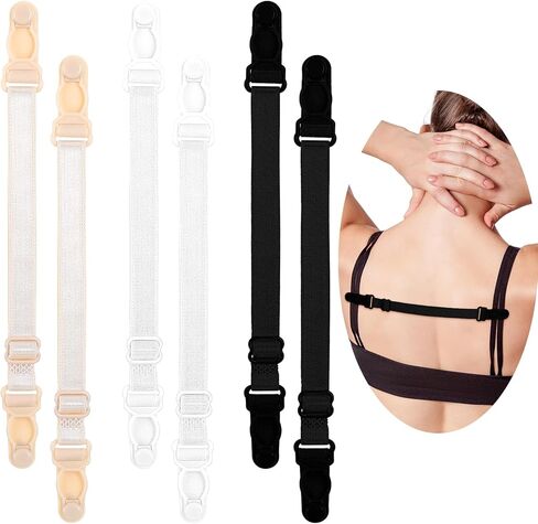 6 PCS Bra Strap Clips Women's Longip Slip Slastic Bra Holder لجعل حاملي Racerback لإخفاء أخفاء الأشرطة Contrap in Kuwait