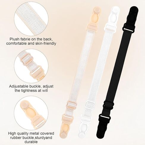6 PCS Bra Strap Clips Women's Longip Slip Slastic Bra Holder لجعل حاملي Racerback لإخفاء أخفاء الأشرطة Contrap in Kuwait