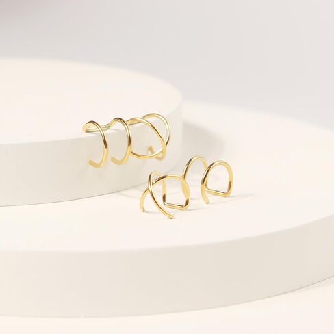 Dainty Ear Cuffs Earrings Non Pierced Sparkling Rhinestones Cartilage Climber Ear Wrap Earrings Clip on Earrings Minimalist Cuff Fake Earrings Trendy Jewelry for Women in Saudi Arabia