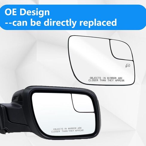 Driver Side Mirror Glass Compatible with 2011-2019 Ford Explorer Police Interceptor Utility, Left Convex Heated Mirror Replacement for BB5Z-17K707-AA in Saudi Arabia
