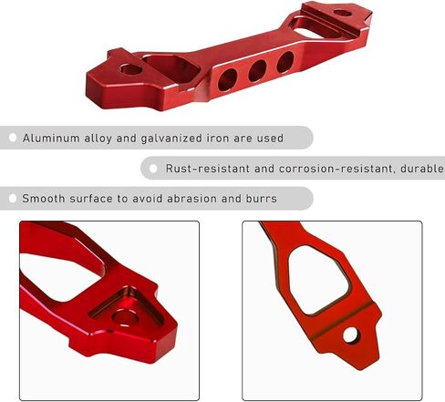 Battery Hold Down Sets, Aluminum Alloy Car Battery Holder Kit with J Hook Nut Spacers, Automotive Battery Hold Down Bracket Lock Accessories Universal for Most Vehicles (Red) in Saudi Arabia