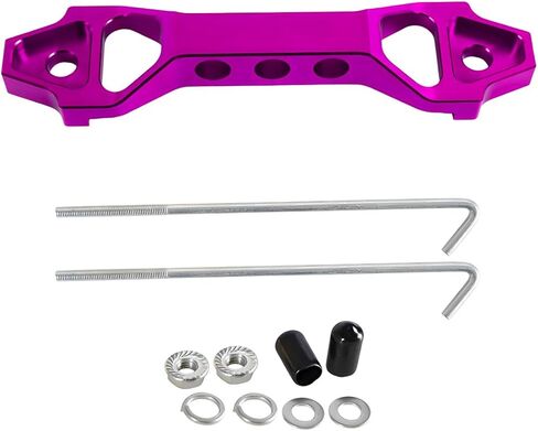 Battery Hold Down Sets, Aluminum Alloy Car Battery Holder Kit with J Hook Nut Spacers, Automotive Battery Hold Down Bracket Lock Accessories Universal for Most Vehicles (Red) in Saudi Arabia