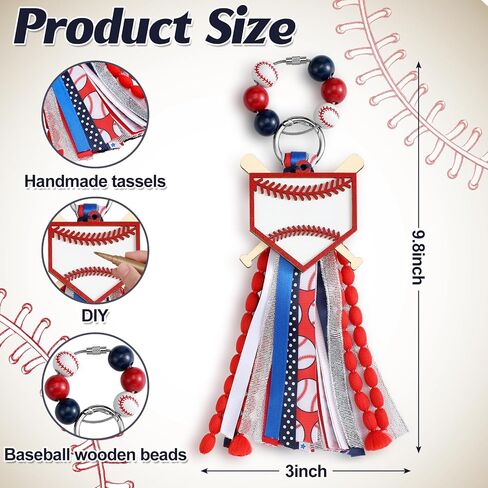 Sports Bag Tassel Charms for Women Personalized Mom Bag Sports Tassel Charm for Backpack Keychain mother gifts(Baseball) in Saudi Arabia