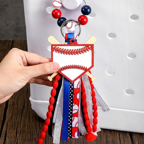 Sports Bag Tassel Charms for Women Personalized Mom Bag Sports Tassel Charm for Backpack Keychain mother gifts(Baseball) in Saudi Arabia