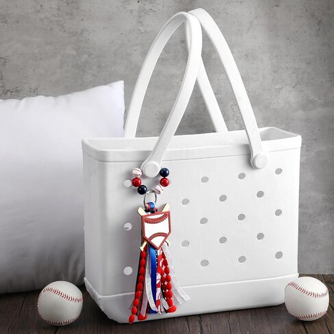 Sports Bag Tassel Charms for Women Personalized Mom Bag Sports Tassel Charm for Backpack Keychain mother gifts(Baseball) in Saudi Arabia