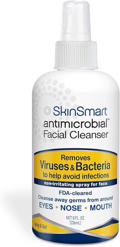 SkinSmart Antimicrobial Facial Cleanser Spray to Remove Viruses and Bacteria Around Eyes, Nose and Mouth, Fight Maskne, 2 oz Spray (3 Pack) Non-Irritating Hypochlorous Acid in Saudi Arabia