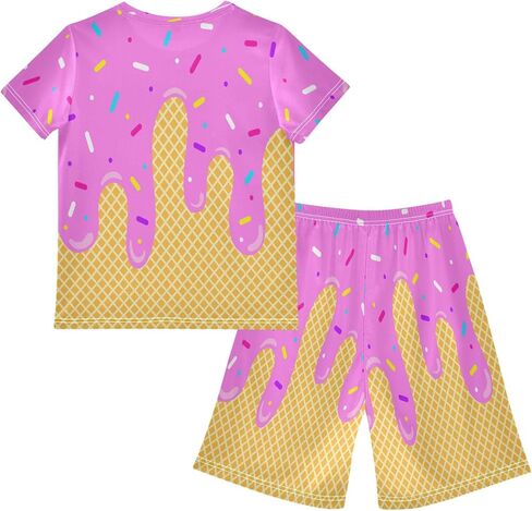 Exnundod Boy Shorts Set Ice Cream T-Shirt and Athletic Short Summer Kids Casual Outfit Sets 6-14Y in Kuwait