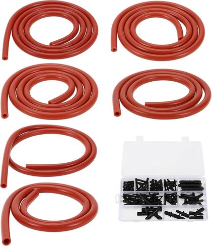 Motoforti Silicone Vacuum Tubing Hose Automotive Vacuum Line 3.3Ft 3/4/5/6/8/10mm ID 2mm Thickness High Temperature Red 1 Set 130PSI Max Pressure in Saudi Arabia