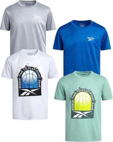 Reebok Boys Shirts - 4 Pack Active Performance Dry Fit T Shirt - Athletic Boys T Shirts Kids Training Tops (8-20) in Kuwait