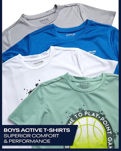 Reebok Boys Shirts - 4 Pack Active Performance Dry Fit T Shirt - Athletic Boys T Shirts Kids Training Tops (8-20) in Kuwait