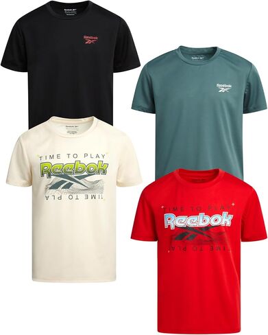 Reebok Boys Shirts - 4 Pack Active Performance Dry Fit T Shirt - Athletic Boys T Shirts Kids Training Tops (8-20) in Kuwait