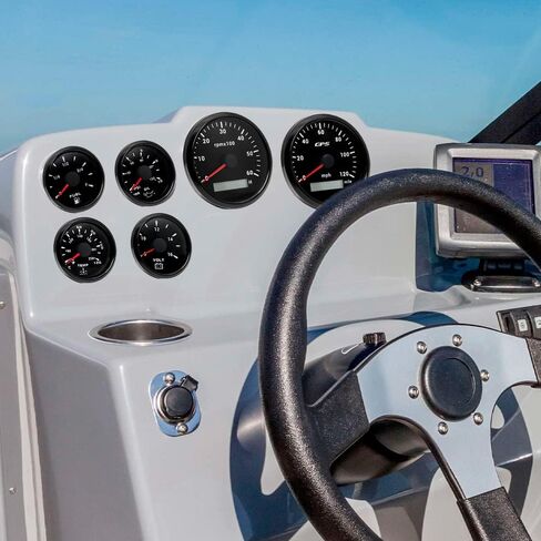 ARTILAURA 6 Gauge Set-85mm GPS Speedometer 120MPH, Tachometer, 52mm Fuel Level, Water Temperature, Oil Pressure, Voltage 7 Color Boat Gauges Kit for Marine AUTO (All Black) in Saudi Arabia