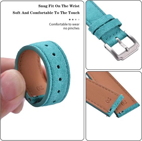 Super Soft Quick Release Suede Leather Watch Band – 18/19/20/22mm Universal Fit for Men Women Replacement Strap in Kuwait