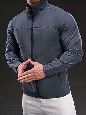 Men's Lightweight Softshell Jacket Waterproof Windbreaker Work Jackets Coats Hiking Outdoor with Pockets in Saudi Arabia
